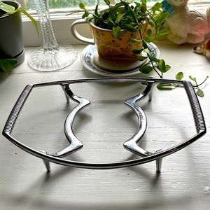 Vintage Corningware Platinum Cradle Casserole Trivet